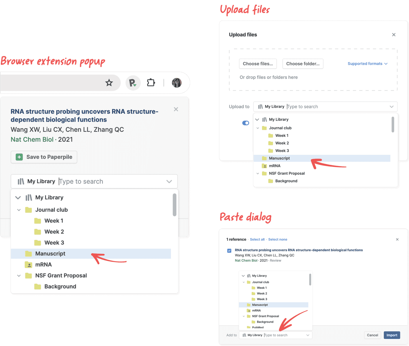Choose where to import your references